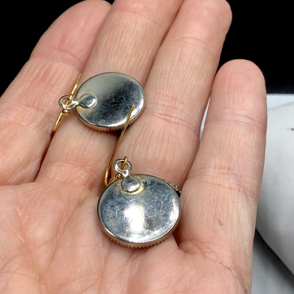 🌺Vintage Gold Porcelain Earrings & Brooch - Picture 10 of 13